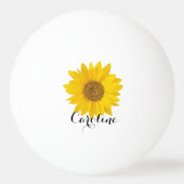 Gelbe Sonnenblume mit Individuelle Name Tischtennisball (Vorderseite)
