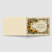 Gelbe Sonnenblume mit Kunstrahmen Hochzeit Gästebuch (Voll)