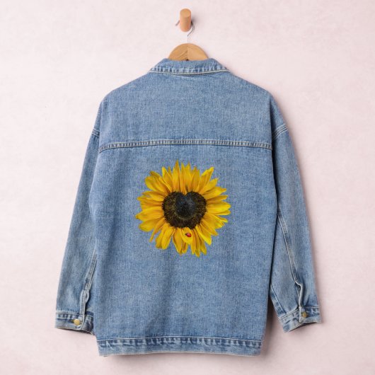 Gelbe Sonnenblume mit Lady Bug Jeansjacke (Hangar)