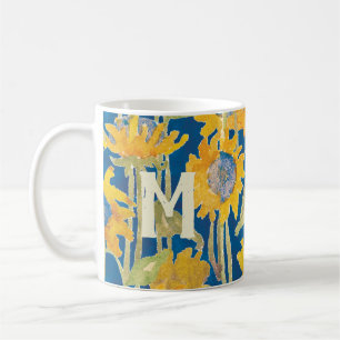 Gelbe Sonnenblume Mit Monogramm Anfang Kaffeetasse