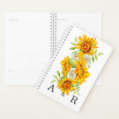 Gelbe Sonnenblume mit Personalisierter Monogramm Planer (Anzeige)