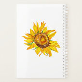 Gelbe Sonnenblume mit Personalisierter Monogramm Planer (Rückseite)