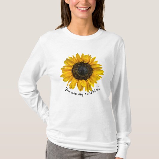 Gelbe Sonnenblume mit Zitat T-Shirt (Vorderseite)