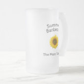 Gelbe Sonnenblume Monogram Summer Barbecue Mattglas Bierglas (VorderseiteRechts)