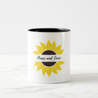 Gelbe Sonnenblume, Monogramm-Tasse