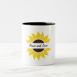 Gelbe Sonnenblume, Monogramm-Tasse Zweifarbige Tasse