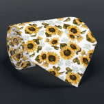 Gelbe Sonnenblume Muster Neck Tie Krawatte<br><div class="desc">Rustikale Blumenmuster Nackenschwelle mit Aquarellbildern gelber Sonnenblumen mit Babyatmen.</div>