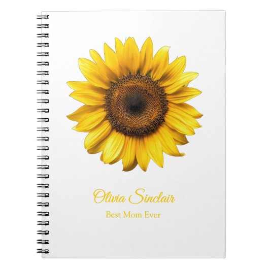Gelbe Sonnenblume Muttertag Personalisiert Notizblock (Vorderseite)