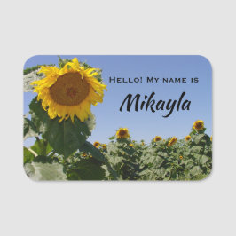 Gelbe Sonnenblume Namensschild