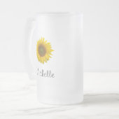 Gelbe Sonnenblume Niedliche Typografie Mattglas Bierglas (Vorderseite Links)