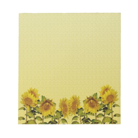 Gelbe Sonnenblume Notepad Notizblock (Vorderseite)