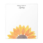 Gelbe Sonnenblume Notizblock (Vorderseite)