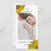 Gelbe Sonnenblume nur verheiratet Ankündigung (Vorderseite)