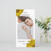 Gelbe Sonnenblume nur verheiratet Ankündigung (Stehend Vorderseite)