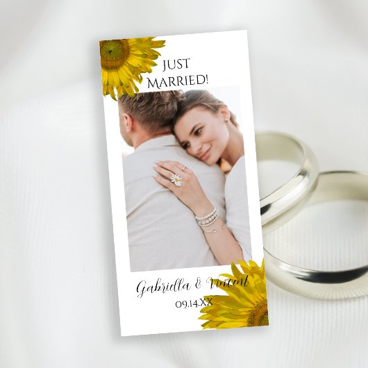 Gelbe Sonnenblume nur verheiratet Ankündigung