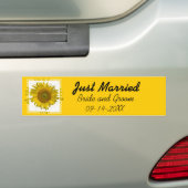 Gelbe Sonnenblume nur verheiratet Autoaufkleber (Auf Auto)