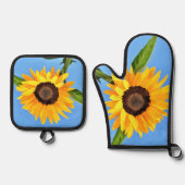Gelbe Sonnenblume Ofen Mitt & Pot Holder Set (Vorderseite)