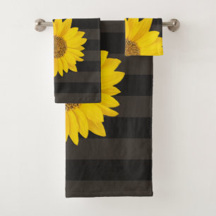 Gelbe Sonnenblume Personalisiert Badhandtuch Set