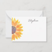 Gelbe Sonnenblume Personalisiert Mitteilungskarte (Vorderseite)