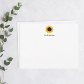 Gelbe Sonnenblume Personalisiert Stationery Flat Mitteilungskarte