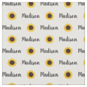 Gelbe Sonnenblume Personalisierter Name Stoff (Nahaufnahme)