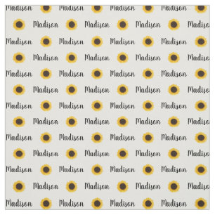 Gelbe Sonnenblume Personalisierter Name Stoff