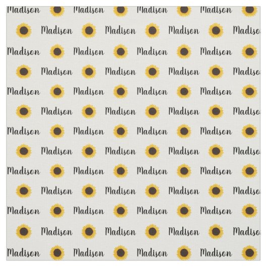 Gelbe Sonnenblume Personalisierter Name Stoff (Muster)