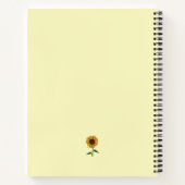 Gelbe Sonnenblume Personalisierter Name und Meldun Notizblock (Rückseite)