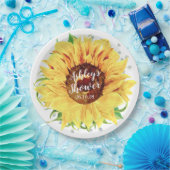 Gelbe Sonnenblume-personalisiertes Brautparty Pappteller (Party)