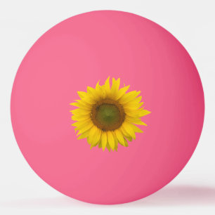 Gelbe Sonnenblume Pink Ping Pong Ball Tischtennisball