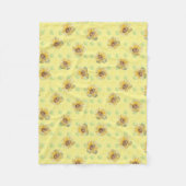 Gelbe Sonnenblume Polka Dot Fleece Blanket (Vorderseite)