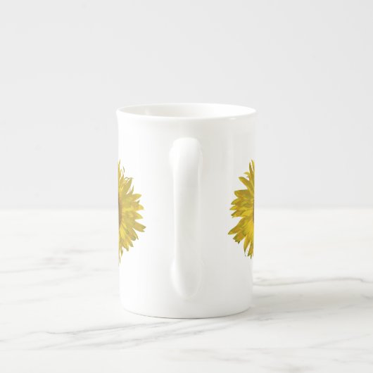 Gelbe Sonnenblume Porzellantasse (Rückseite)