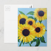 Gelbe Sonnenblume Postkarte (Vorne/Hinten)