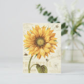 Gelbe Sonnenblume Postkarte (Stehend Vorderseite)