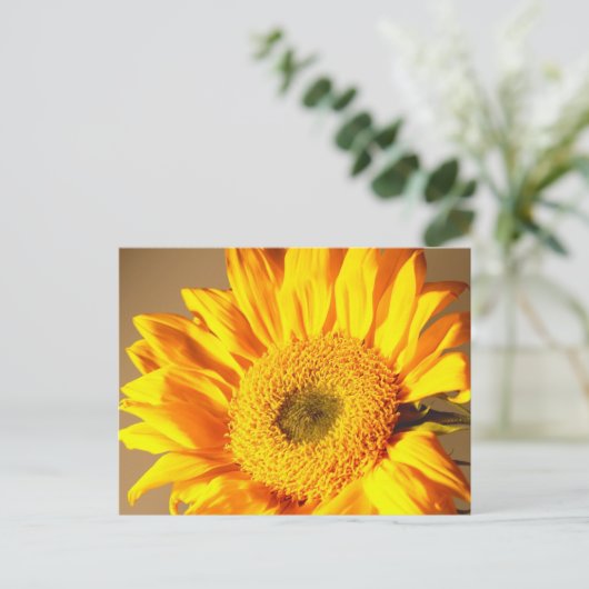 Gelbe Sonnenblume Postkarte (Stehend Vorderseite)