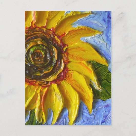 Gelbe Sonnenblume Postkarte (Vorderseite)