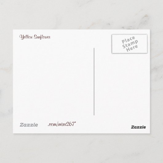 Gelbe Sonnenblume Postkarte. - personalisierbar Postkarte (Rückseite)