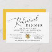 Gelbe Sonnenblume Probe Abendessen Einladung (Vorne/Hinten)