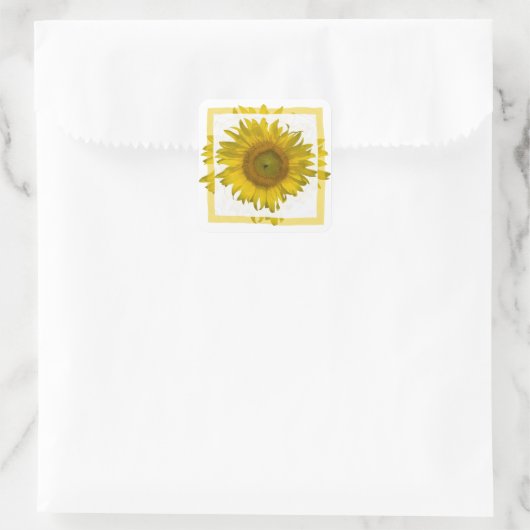 Gelbe Sonnenblume Quadratischer Aufkleber (Tasche)