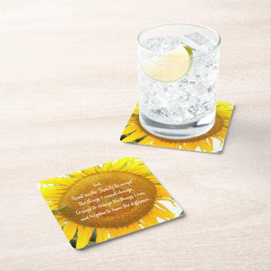 Gelbe Sonnenblume Rechteckiger Pappuntersetzer (Vor Ort)