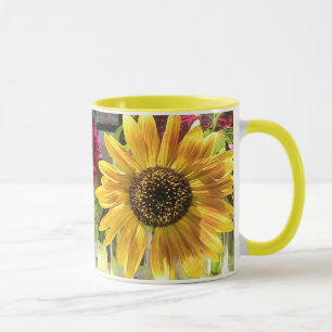 Gelbe Sonnenblume Ringer-Tasse Tasse