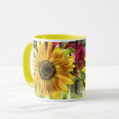 Gelbe Sonnenblume Ringer-Tasse Tasse (Vorderseite Links)