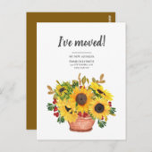 Gelbe Sonnenblume Rote Berries Postkarte (Vorne/Hinten)