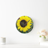 Gelbe Sonnenblume Runde Wanduhr (Zuhause)