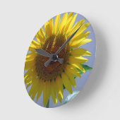 Gelbe Sonnenblume Runde Wanduhr (Winkel)