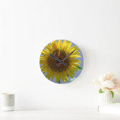 Gelbe Sonnenblume Runde Wanduhr (Zuhause)