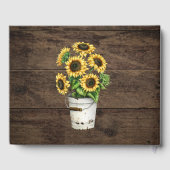 Gelbe Sonnenblume Rustikal auf dem Gästebuch (Rückseite)