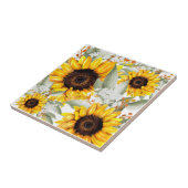 Gelbe Sonnenblume Rustikale Blume Fliese (Seite)