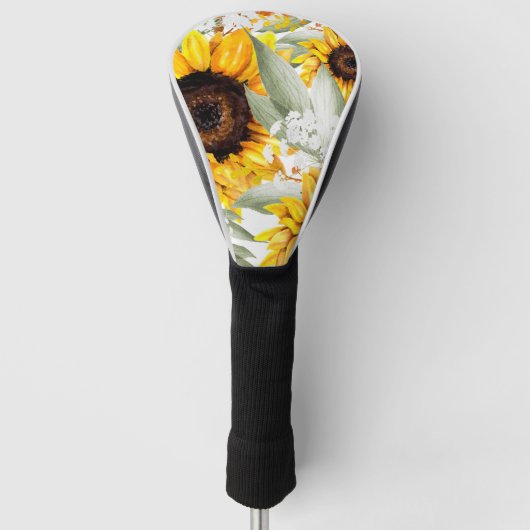 Gelbe Sonnenblume Rustikale Blume Golf Headcover (Vorderseite)