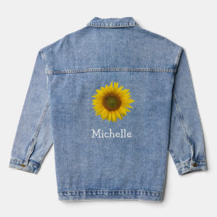 Gelbe Sonnenblume Rustikales Land Jeansjacke